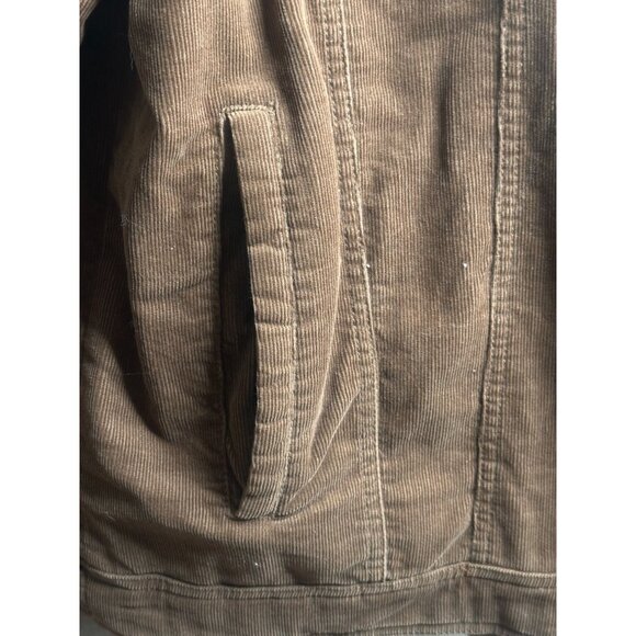 Guess Cord Sherpa Trucker Jacket Utility Brown Button Down Men Size XL - Picture 5 of 16